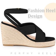 Every girl needs a versatile pair of wedges in her closet, and these beauties are a must-have! Featuring a stylish slingback ankle strap and an espadrille platform heel, they effortlessly add comfort to your everyday look. The cross-strap design perfectly complements your favorite denim jeans, shorts, skirts, and casual wear, making them a go-to choice for any occasion. Plus, they're made with a soft faux suede vamp, durable TPR outsole, and a comfortable Espadrille+EVA heel, ensuring long-lasti Trendy Slingback Wedge Sandals For Spring, Trendy Platform Slingback Wedge Sandals, Spring Wedge Heel Slingback Sandals With Heel Strap, Spring Slingback Wedge Heel Sandals With Heel Strap, Elegant Adjustable Wedge Sandals For Spring, Trendy Adjustable High Heel Wedge Sandals, Trendy Adjustable Open Toe Wedge Sandals, Chic Adjustable Wedge Sandals With Block Heel, Trendy Closed Toe Wedge Sandals With Wrapped Heel