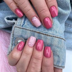 #ad Square Short False Nail Glitter Pink Summer Press on Nails for Nail Art 24pcs Coffin French, Valentine Nails, Nagel Tips, Colorful Nails, Nails Tips, Fake Nail, White French