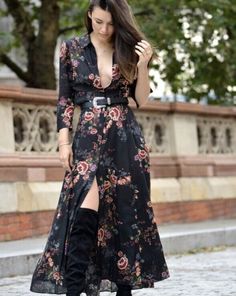 ZARA Floral Maxi Dress XS  | eBay Outfit Boho Chic, Bohemian Schick, Black Dress Outfit Casual, Midi Dress Outfit, Zara Maxi Dress, Look Boho Chic, Chique Outfit, Outfit Boho, Asos Fashion