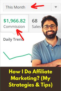 a man with glasses and beard standing in front of a sign that says how do affiliate marketing