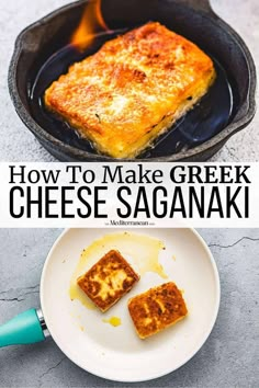 how to make greek cheese saganaki in a cast iron skillet