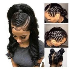 Womens Braids, Half Head Braids, Braided Hairstyles For Long Hair, Stylish Braids, Braid Crown, Hair Front, Girly Hair, Full Lace Wig Human Hair, Elegant Ponytail