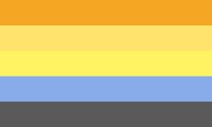 an orange, yellow and blue striped background