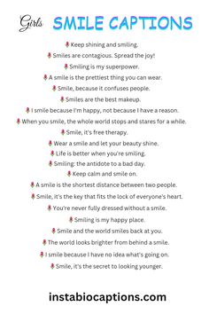 Spread positivity and happiness on your Instagram feed with the best collection of Smiling Quotes and Captions for 2023! 🌟 Let your smile shine through captivating words and inspire others to find joy in life. 😊 #SmileQuotes #PositiveVibes #HappinessIn2023 Captions For Pictures Of Yourself Smiling, Smile Captions Instagram, Smile Quotes Instagram, Smiling Quotes, Smile Captions, Confidence Boosting Quotes, Looks Quotes, Short Captions