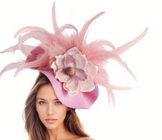 Hot Pink & Dusty Pink Feather Flower Ladies Ascot Fascinator Hat Headband Womens Kentucky Derby Hats Headpiece Ladies Day Headwear Wedding Hats By Cressida Wedding Guest Fascinator & Kentucky Derby Oaks Hats Dusty Pink & Hot Pink Jeanine Flower Feather Fascinator  Gorgeous array of dusty pink feathers surround a large magnolia flower set on a round soft hot pink base.  Base measures 14 inches wide This dusky blush pink headpiece is mounted with a matching headband. If you prefer a headband to ma Elegant Spring Ceremony Hair Accessories, Elegant Hair Accessories For Spring Ceremonies, Elegant Flower Headpieces For Spring, Elegant Flower Hair Accessories For Spring, Elegant Spring Flower Hair Accessories, Elegant Adjustable Fascinator With Flower Decoration, Elegant Flower Mini Hat For Garden Party, Elegant Flower-shaped Mini Hat For Garden Party, Elegant Adjustable Flower Fascinator