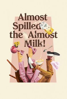 an advertisement for the milk that is being used to make some kind of food and drink