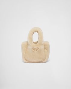 Ecru Shearling Mini Handbag | PRADA Figure Skater Outfit, Christmas Gift Giving Ideas, Skater Outfit, Prada Mini, Christmas Haul, Prada Top, Micro Bags, Prada Collection, It Bags