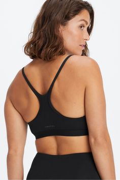 Live-In Racerback Bralette Fabletics black female regular Lounge Lounge style with soft band Black Stretch Bra For Everyday, Everyday Stretch Black Bra, Everyday Black Stretch Bra, Lounge Style, Fabric Care, Bralette, Spaghetti Strap, Spaghetti, Sports Bra