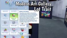 the modern art gallery is set up to look like it's in a video game