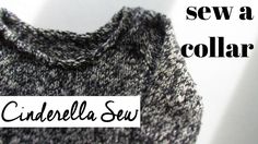 a close up of a sweater with the words sew a collar written below it