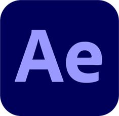 the word ae on a blue square button