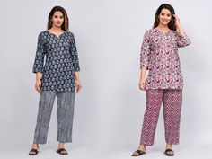 - Item Details :- White Blue Printed Pure Cotton Night Dress Set For Women Cotton Kurti For Women * White Blue Kurti * Pajamas have Pockets too * Ethnic motifs printed * Keyhole neck, three-quarter, regular sleeves * Pure Cotton - Materials Used To Make This Top :- * Kurti Fabric : 100% Pure Cotton * Pyjama Fabric : 100% Pure Cotton - Fabric Care :- Machine Wash in cold water (30 degree C or low) to avoid shrinkage. Line-dry in shade to avoid yellowing. For whites, wash with non-chlorine bleach Kurti Pajama For Women, Night Dress For Women Pajama, Printed Relaxed Fit Sets For Home, Matching Sets For Pajama Party, Matching Relaxed Fit Loungewear Sets, Relaxed Fit Matching Loungewear Sets, Printed Sets With Relaxed Fit, Printed Relaxed Fit Sets, Cotton Kurti For Women