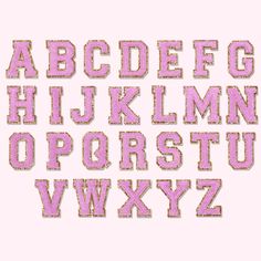 the letters are made up of pink glitter