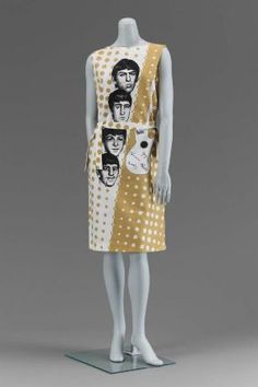 cotton dress featuring the Beatles, early 1960s Beatles Clothes, Beatles Dress, With The Beatles, 60's Style, Museum Of Fine Arts Boston, Mod Squad, Fashion Fantasy