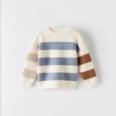 Size 18-24mos, Brand New With Tag Attached Thermal Pants, Sweater Season, Zara Baby, Baby Sweater, Zara Shirt, Month Colors, Baby Sweaters, Fall Sweaters, Striped Sweater