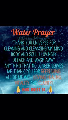 Water Charging Affirmations, Charge Water Affirmations, Talking To Water, Water Affirmation Technique, Florida Water Prayer, Water Affirmations, Water Healing, Water Blessings, Smudging Prayer