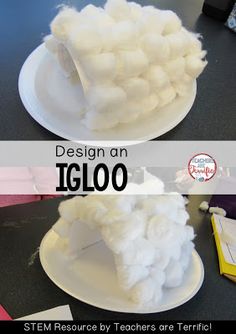 two plates with food on them and the words design an igloo