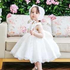 Flower Girl Dresses High-end Puffy White Lace Flower Girl Dress Toddler Pageant Party Dress White Tutu Dress With Floral Applique For Baptism, White Flower Girl Dresses Lace, Pageant Baptism Dress With Floral Applique, Toddler Pageant Dresses White, White Lace Baptism Dress With Floral Applique, Designer Flower Girl Dresses, Toddler Pageant, Elegant Off-white Baptism Dress With Ruffles, White Baby Dress