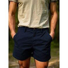 Season:Summer; Fabric:Cotton Blend; Gender:Men's; Style:Stylish,Casual,Streetwear; Occasion:Daily,Going out,Outdoor; Fit Type:Regular Fit; Function:Comfort; Waistline:Mid Waist; Pattern:Plain; Design:Button,Pocket; Pants Type:Shorts,Bermuda shorts,Chino Shorts,Work Shorts; Fly Type:Button; Front page:FF; Listing Date:12/20/2023; Production mode:External procurement; Hips:; Length:; Waist:; Pants Length:Short Navy Bermuda Shorts For Summer, Navy Shorts With Pockets For Summer, Navy Shorts Outfit Men, Casual Shorts With Button Closure, Casual Relaxed Fit Shorts With Button Closure, Dark Blue Shorts Outfit Men, Casual Relaxed Fit Shorts With Buttons, Cotton Shorts With Buttons, Casual Navy Bottoms With Short Inseam