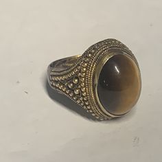 Beautiful Tiger Eye Ring. Very Old, Stamped Silver. Now It Is Size 7.5. It Is Resizable Till Size 10. Excellent Condition, May Be Polished Professionally After Purchase Beautiful Filigree On Ring, Looks Amazing Tigers Eye Ring, Tiger Eye Ring, Beautiful Tiger, Jewelry Antique, Eye Ring, Womens Jewelry Rings, Tiger Eye, Brown Gold, Antique Gold