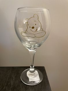 Winnie the Pooh Face Wine Glass. Hand wash only. Belle Wine Glass Disney, Beer Glasses Vinyl Disney, Winnie The Pooh Wine Glasses, Winnie The Pooh Face, Wine Glasses, Winnie The Pooh, Wine Glass, Art Collection, Hand Wash