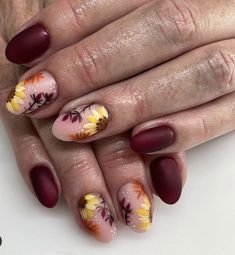 Sunflower Nail Art, Sunflower Nails, Autumn Nail, Pedicure Designs, Long Walk, Thanksgiving Nails