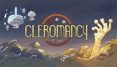 the title for the video game ceremacy is shown in front of an image of trees and rocks