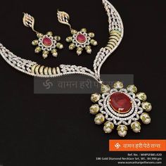 Spectacular Diamond Necklace Set perfect for any occasion. Bridal Ornaments, Jewellery Shop