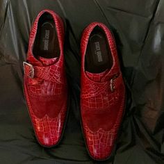 Never Worn Stacey Adam’s Dress Mens Crocodile/Suede Oxfords. Red (New) Size 7.5 Leather Dress Shoes With Crocodile Pattern, Fitted Leather Dress Shoes With Crocodile Pattern, Fitted Crocodile Pattern Dress Shoes With Round Toe, Fitted Dress Shoes With Crocodile Pattern And Round Toe, Red Fitted Dress Shoes For Party, Fitted Dress Shoes With Red Sole For Party, Fitted Party Dress Shoes With Red Sole, Elegant Fitted Dress Shoes With Crocodile Pattern, Red Pointed Toe Dress Shoes