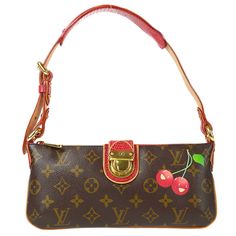 *Not all items online are in stores in Tokyo. If you wish to see a physical item, please contact us in advance. Louis Vuitton Moon Cherry Handbag Monogram Cherry M95000 Engraved / Number : TH0035 Pocket : Outside: -, Inside: Pocket*1 Size(Inch) : W 10.2 x H 4.7 x D 0.8 " Handle Drop. 8.7 " Size(cm) : W 26.0 x H 12.0 x D 2.0 cm Handle Drop. 22.0 cm Color / Material : Brown, Red / Monogram Canvas, Leather, Lizard Skin Comes with : Dust bag, Care Manual, Box SKU Number : 78767 Delivery 5-8 or 10-15 Lizard Skin, Handbag Wallet, Wallet Accessories, Vintage Designer, D 2, Canvas Leather, Designer Bags, Kids Bags, Birkin Bag