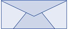 an open envelope with blue lines on the front and back side, in a square shape