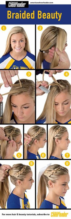 Zur Schönheit geflochten Cool Hairstyles For Girls, Cheer Hair, Short Hairstyle, Volleyball Hairstyles, Hairstyles For School, Hairstyles Short, Hair Dos, Ponytail Hairstyles, Kids Hairstyles