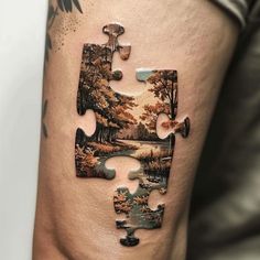 Puzzle Piece Professional Tattoo Kit Special Tattoo Ideas, Puzzle Piece Tattoos, Mission Tattoo, Inner Elbow Tattoo, Inner Elbow Tattoos, Thigh Tattoo Men, Professional Tattoo Kits