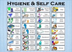 the hygiene and self care poster is shown