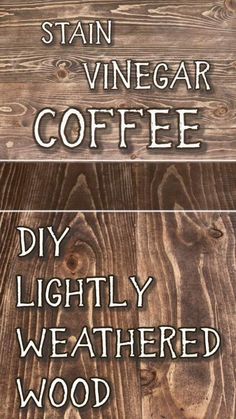 three different types of wood with the words diy lightly weathered wood