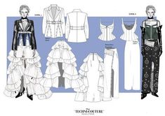 an image of women's dresses and jackets in different styles