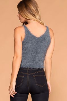 Slate | Blue | Fuzzy Tank Top | Womens | Priceless Black Lace Romper, Burgundy Jeans, Twist And Shout, Burgundy Sweater, Lace Romper, Lace Crop Tops, Black Romper, Slate Blue, Girls Sweaters