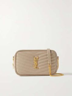 Beige Lou mini matelassé leather shoulder bag | SAINT LAURENT | NET-A-PORTER Sport Swimwear, Modern Wardrobe, Fine Watches, Beauty Sets, Clothes Collection, Beauty Accessories, Shoe Shop, Net A Porter, Ysl Bag