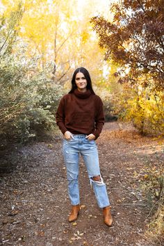 brown turtleneck sweater. matches perfectly with the caribou knit skirt. stacy is wearing a size small. fits true size. Brown Cable Knit Turtleneck For Fall, Fall Cable Knit Turtleneck, Brown Long Sleeve Turtleneck For Fall, Brown Funnel Neck Turtleneck For Fall, Casual Brown Turtleneck For Fall, Casual Brown Turtleneck Sweater, Cozy Brown Turtleneck, Brown Funnel Neck Sweater For Fall, Brown Funnel Neck Sweater For Layering