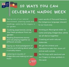 a green poster with the words 10 ways you can celebrate naddo week