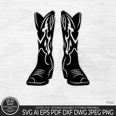 Cowboy Boot svg, Cowboy boots svg, Cowgirl boot svg, Cowboots Clipart, Boots svg, Western Boots svg, Rodeo svg, Ranch svg - Cricut  Silhouette - digital vector file - Instant download - Commercial Use Allow 📢 WE SPEAK SPANISH | HABLAMOS ESPAÑOL - US | ES 🖤 IF YOU NEED A CUSTOM DESIGN click the following Etsy link  https://www.etsy.com/your/shops/me/tools/listings/section:48296059 🖤 WHAT ARE YOU BUYING  You are buying DIGITAL FILES (digital cut or print files). NO PHYSICAL ITEM will be shipped. You will need a cutting machine or printer to use these files. Please make sure you have the required software and knowledge to use the files before you purchase. With these types of files, you can resize the vector template size as you want without losing the detail of the design. 🖤 WHAT I WILL Cowboy Boot Svg, Cowboy Boots Svg, Rodeo Svg, Boots Svg, Cowboy Svg, Svg Western, Speak Spanish, Cowgirl Boot, Cow Girl