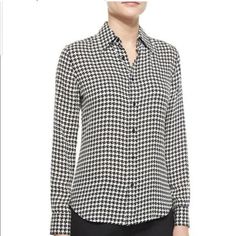 Elevate Your Wardrobe With This Stylish Lauren Ralph Lauren Blouse In A Classic Houndstooth Pattern. The Blouse Features A Collared Neckline And A Sheen Finish, Adding A Touch Of Sophistication To Your Outfit. This Blouse Is Made From High-Quality Polyester Material, Providing Both Comfort And Durability. It Comes In A Plus Size 2x And The Colors Black And White, Making It Perfect For Any Occasion. New With Tags Bust:49" Length:30" Classic Plaid Blouse For Fall, Gingham Long Sleeve Work Shirt, Gingham Long Sleeve Workwear Shirt, Gingham Long Sleeve Shirt For Workwear, Gingham Long Sleeve Shirt For Work, Long Sleeve Gingham Shirt For Work, Plaid Long Sleeve Blouse For Office, Plaid Fitted Blouse For Work, Fitted Plaid Blouse For Work