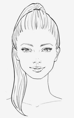 a drawing of a woman's face with her hair pulled back and eyes closed