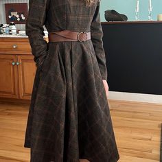 Wool Midi Dress, Plaid Wool Dress, Swing Wool Dress, Long Sleeve Wool Dress, Fit and Flare Dress, Winter Dress, Custom Dress, Xiaolizi 4523 - Etsy Old Sweater, Custom Dress, Dress Winter, Wool Clothing, Winter Dress, Dress Long Sleeve, Wool Dress, Plaid Dress, Wool Plaid