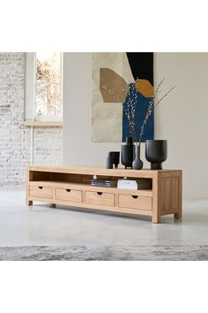 Solid Oak 4-Drawer TV Stand | Tikamoon Oliver | Woodfurniture.com Tv Media Units Cabinet, Traditional Oak Tv Stand, Free Standing Media Unit, Made Esme Tv Unit, Tv Entertainment Unit Uk Under £500, John Lewis Tv Stand, Grey And Oak Tv Unit, Romsey Oak Furniture Land, Solid Oak Tv Unit