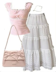 Modest European Outfits, Casual Eating Out Outfit, Shoulder Off Top Outfits, Coquette Outfits For Summer, Laundry Day Outfit, Skirt Ideas Outfit, Light Color Outfits, Cute Summer Party Outfits, Outfits With Maxi Skirts