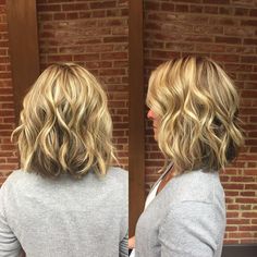 Bob Layers, Layered Wavy Bob, Lob Hairstyles, Cut Layers, Curly Lob, Tan Skin Blonde Hair, Layers Medium, Wavy Bob Haircuts, Hairstyles Blonde