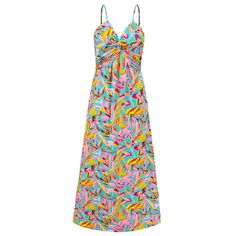 Be the flower of the party with our Cynthia Floral V-Neck Boho Maxi Dress! This beautiful dress features a flirty v-neck and a flowy boho style, perfect for a fun and carefree look. Stand out in this dress, make a statement, and have a good time! Size Guide: Model is 5’8” tall, and has a 33.5” bust, 26.6” waist, & 35.7” hips. She is wearing a S / US 4 / AU 8. This dress is true to size. Material: Self & Lining 100% Polyester. Feature: V-neckline. Sleeveless. Adjustable straps. Floral Boho print. Spring Tropical V-neck Maxi Dress, Tropical V-neck Maxi Dress With Vibrant Print, Multicolor Maxi V-neck Dress For Vacation, Multicolor V-neck Beach Dress, Flowy Tropical V-neck Dress, Flowy V-neck Tropical Dress, Chic Multicolor V-neck Dress For Vacation, Casual Multicolor Print V-neck Dress, Tropical V-neck Sundress For Brunch