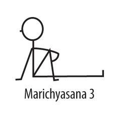 the words marchyasana 3 are written in black and white, with an image of a