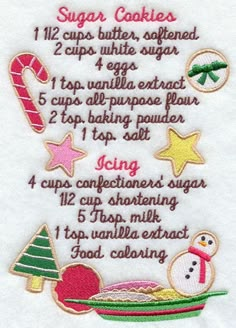 a recipe for christmas cookies with instructions on how to bake it and what to put in them